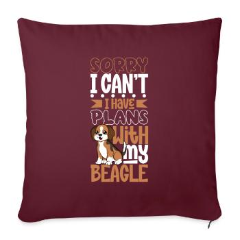 Plans avec mon Beagle - Housse de coussin décorative 45 x 45 cm - bordeaux - Devant
