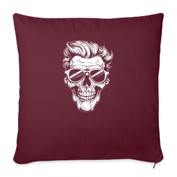 Squelette d’Halloween - Housse de coussin décorative 45 x 45 cm - bordeaux - Devant