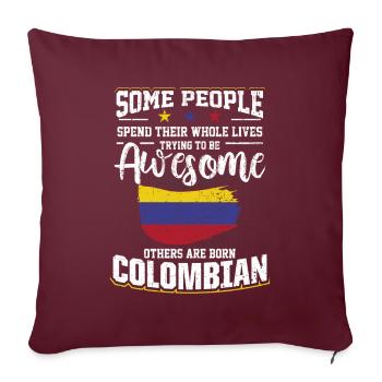 Impressionnant Colombien Colombien Drapeau Origine - Housse de coussin décorative 45 x 45 cm - bordeaux - Devant