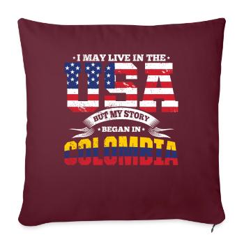 USA Colombie histoire Amérique du Sud patrie cadeau - Housse de coussin décorative 45 x 45 cm - bordeaux - Devant
