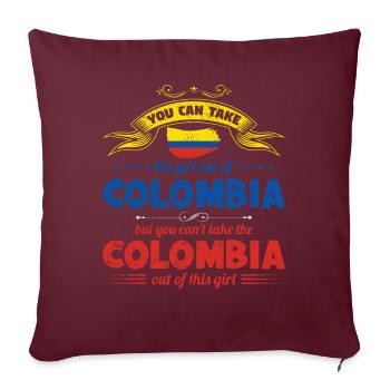 Colombie femme drôle colombien cadeau - Housse de coussin décorative 45 x 45 cm - bordeaux - Devant