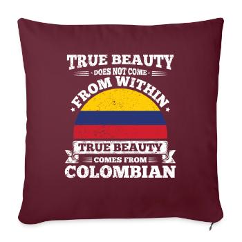 La vraie beauté vient de Colombie, d’Amérique du Sud - Housse de coussin décorative 45 x 45 cm - bordeaux - Devant