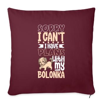 Plans avec ma Bolonka Zwetna - Housse de coussin décorative 45 x 45 cm - bordeaux - Devant