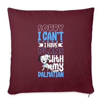 Plans avec mon dalmatien - Housse de coussin décorative 45 x 45 cm - bordeaux - Devant