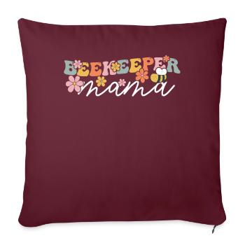 Maman apicole groovy - Housse de coussin décorative 45 x 45 cm - bordeaux - Devant