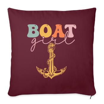 Groovy Weiblicher Bootsfahrer Boating Girl - Sofakissenbezug 45 x 45 cm - Burgunderrot - Vorne