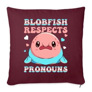Kawaii Drapeau Transgenre Trans - Housse de coussin décorative 45 x 45 cm - bordeaux - Devant