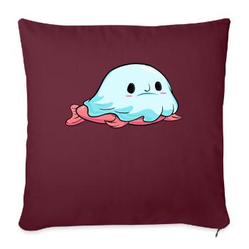 Kawaii Halloween Blobfisch Geist Boo - Sofakissenbezug 45 x 45 cm - Burgunderrot - Vorne