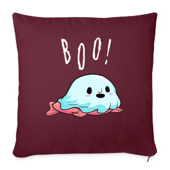 Kawaii Halloween Blobfish Fantôme - Housse de coussin décorative 45 x 45 cm - bordeaux - Devant