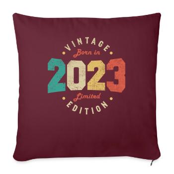 Jahrgang 2023 Original 2023 Retro Geburtstag 2023 - Sofakissenbezug 45 x 45 cm - Burgunderrot - Vorne