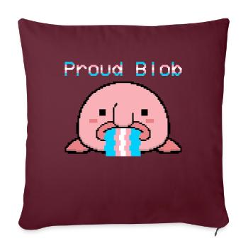 Blobfish Drapeau Trans Fierté Trans - Housse de coussin décorative 45 x 45 cm - bordeaux - Devant