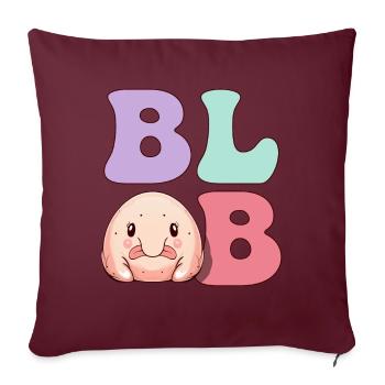 Drôle de poisson blob - Housse de coussin décorative 45 x 45 cm - bordeaux - Devant