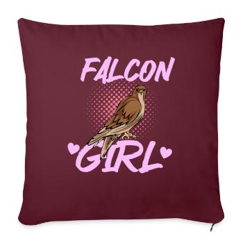 Cadeau d’ornithologie de fauconnerie - Housse de coussin décorative 45 x 45 cm - bordeaux - Devant