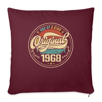 Original 1968 Vintage - Cadeau D’anniversaire 1968 - Housse de coussin décorative 45 x 45 cm - bordeaux - Devant