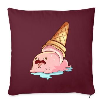 Kawaii Blobfisch Schmelzende Eiscreme - Sofakissenbezug 45 x 45 cm - Burgunderrot - Vorne