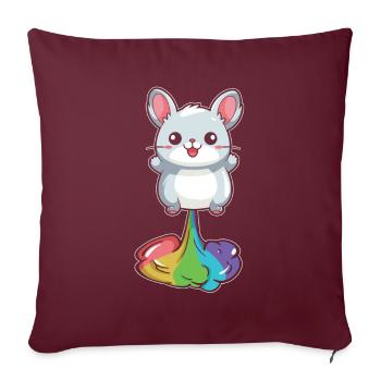 Chinchilla Drôle Arc-en-Ciel Pet - Housse de coussin décorative 45 x 45 cm - bordeaux - Devant