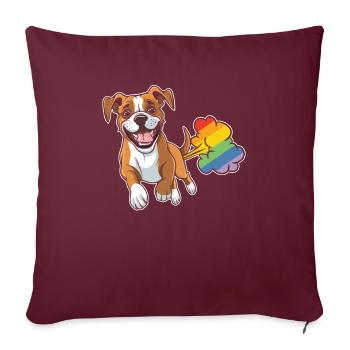 Boxer Hund Deutscher Boxer Regenbogen - Sofakissenbezug 45 x 45 cm - Burgunderrot - Vorne