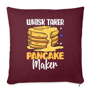 Crêpes amusantes - Housse de coussin décorative 45 x 45 cm - bordeaux - Devant