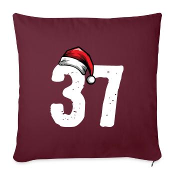 37 Numéro Noël - Housse de coussin décorative 45 x 45 cm - bordeaux - Devant