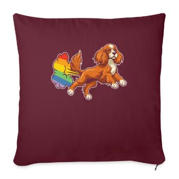 Cocker Spaniel Arc-en-ciel Pet arc-en-ciel - Housse de coussin décorative 45 x 45 cm - bordeaux - Devant