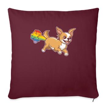 Chihuahua Arc-en-ciel Arc-en-ciel Pet - Housse de coussin décorative 45 x 45 cm - bordeaux - Devant