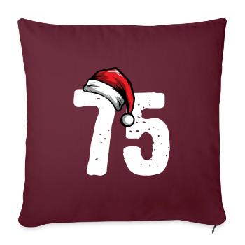 75 Numéro Noël - Housse de coussin décorative 45 x 45 cm - bordeaux - Devant