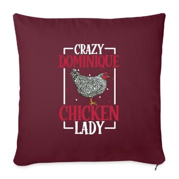 Crazy Dominique Chicken Lady - Dominique - Housse de coussin décorative 45 x 45 cm - bordeaux - Devant