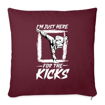 Je ne suis là que pour les coups de pied - Hapkido - Housse de coussin décorative 45 x 45 cm - bordeaux - Devant