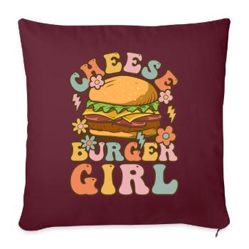 Groovy Hamburger - Housse de coussin décorative 45 x 45 cm - bordeaux - Devant