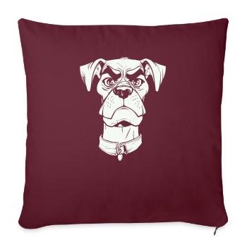 Chien ami à quatre pattes drôle - Housse de coussin décorative 45 x 45 cm - bordeaux - Devant