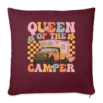 Groovy Camping Fille - Housse de coussin décorative 45 x 45 cm - bordeaux - Devant