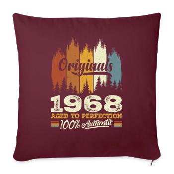 1968 Vintage Cadeau D'anniversaire 1968 Original - Housse de coussin décorative 45 x 45 cm - bordeaux - Devant