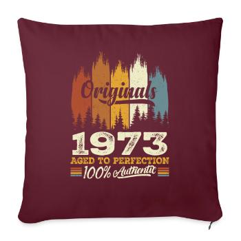 1973 Vintage Cadeau D'anniversaire 1973 Original - Housse de coussin décorative 45 x 45 cm - bordeaux - Devant
