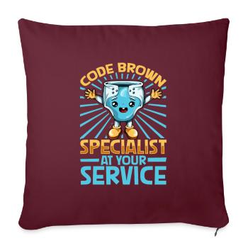 Code Brown Specialist - Lange pour bébé - Housse de coussin décorative 45 x 45 cm - bordeaux - Devant