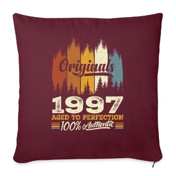 1997 Vintage Cadeau D'anniversaire 1997 Original - Housse de coussin décorative 45 x 45 cm - bordeaux - Devant