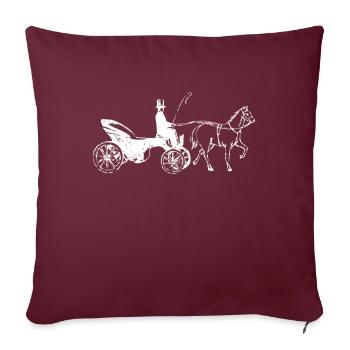 Conception de calèche et de calèche - Housse de coussin décorative 45 x 45 cm - bordeaux - Devant