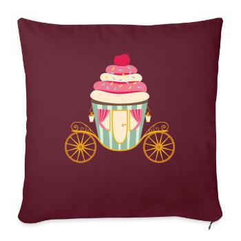 Gâteau, Calèche, Tartelette, Calèche - Housse de coussin décorative 45 x 45 cm - bordeaux - Devant