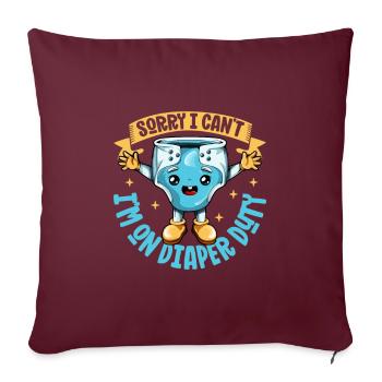 Service de couches - change bébé - Housse de coussin décorative 45 x 45 cm - bordeaux - Devant