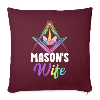 Franc-maçon Maître Franc-maçonnerie - Housse de coussin décorative 45 x 45 cm - bordeaux - Devant