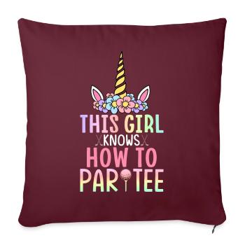 Golfeur Golf Fille - Housse de coussin décorative 45 x 45 cm - bordeaux - Devant