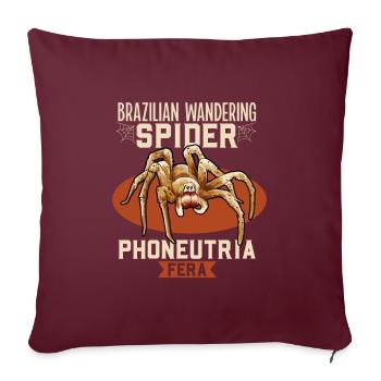Araignée errante brésilienne - Housse de coussin décorative 45 x 45 cm - bordeaux - Devant