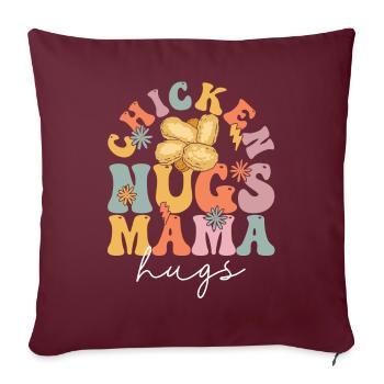 Croquettes de poulet Groovy Maman au poulet - Housse de coussin décorative 45 x 45 cm - bordeaux - Devant