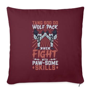 Wolf - Tang Soo Do - Sofakissenbezug 45 x 45 cm - Burgunderrot - Vorne
