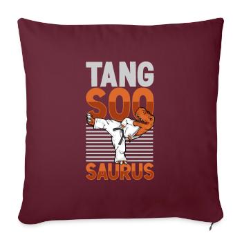 TREX - Tang Soo Do Saurus - Sofakissenbezug 45 x 45 cm - Burgunderrot - Vorne