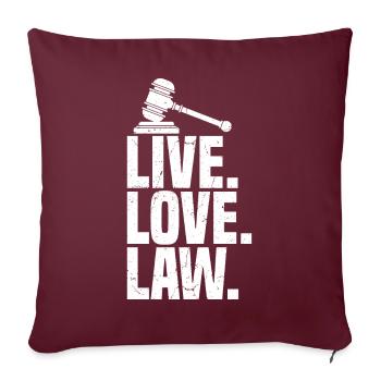 Étudiant en droit Diplôme en droit Futur avocat - Housse de coussin décorative 45 x 45 cm - bordeaux - Devant