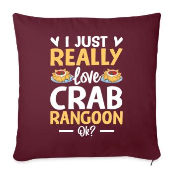 Crabe Rangoon Cuisine chinoise - Housse de coussin décorative 45 x 45 cm - bordeaux - Devant