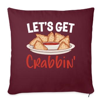 Drôle de crabe Rangoon Cuisine chinoise - Housse de coussin décorative 45 x 45 cm - bordeaux - Devant