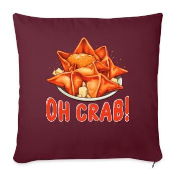 Drôle de crabe Rangoon Cuisine chinoise - Housse de coussin décorative 45 x 45 cm - bordeaux - Devant