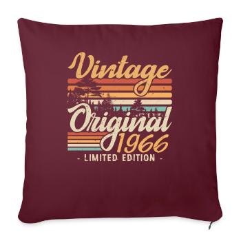 Anniversaire Millésime Fabriqué en 1966 Retro 1966 - Housse de coussin décorative 45 x 45 cm - bordeaux - Devant