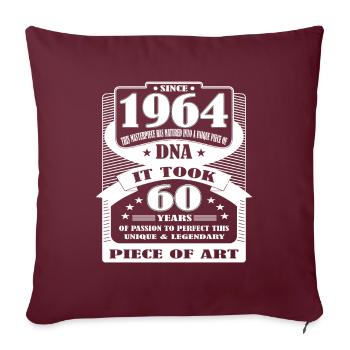 60 Jahre, 60. Geburtstag, 1964, it took 60 years - Sofakissenbezug 45 x 45 cm - Burgunderrot - Vorne